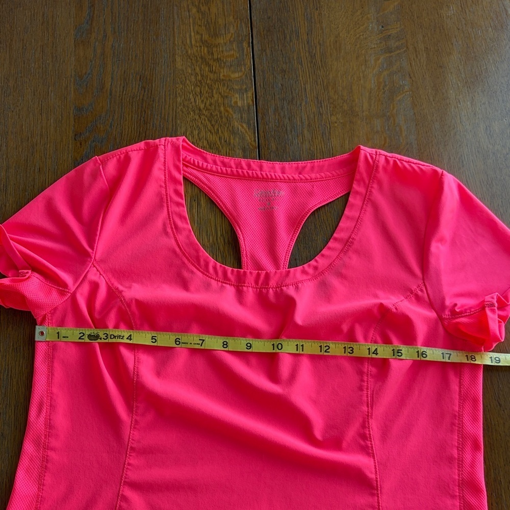 Calvin Klein Performance Vibrant Pink Short Sleeve Tee Racer Back Type Opening - Picture 6 of 12